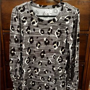 Maurices Black and Gray Animal Print Top